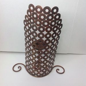 Brass Copper Candlebra Metal Circle Accent Holder